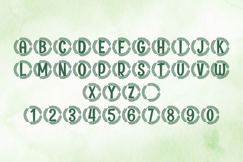 Crowned Laurel Monogram Font Dm Letter Studio 