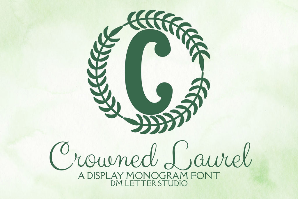 Crowned Laurel Monogram - So Fontsy