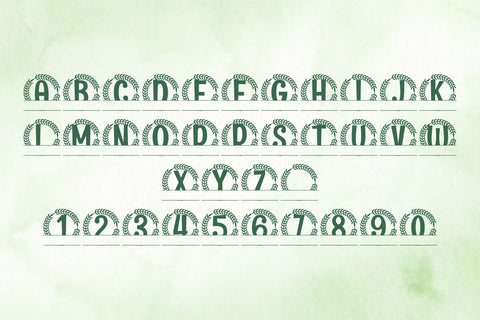 Crowned Laurel Split Monogram Font Dm Letter Studio 