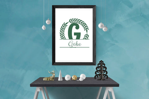 Crowned Laurel Split Monogram Font Dm Letter Studio 