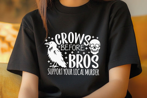 Crows Before Bros Support Your Local Murder| Funny Halloween SVG Cutting Files. SVG CosmosFineArt 