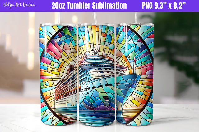 Cruise 20 OZ Skinny Tumbler Sublimation Sublimation Helga Art 