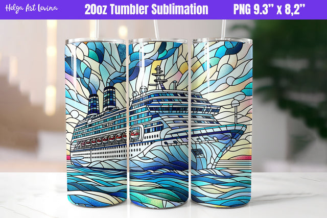 Cruise 20 OZ Skinny Tumbler Sublimation Sublimation Helga Art 