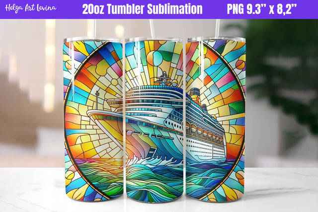 Cruise 20 OZ Skinny Tumbler Sublimation Sublimation Helga Art 