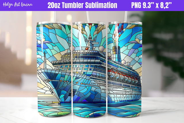 Cruise 20 OZ Skinny Tumbler Sublimation Sublimation Helga Art 