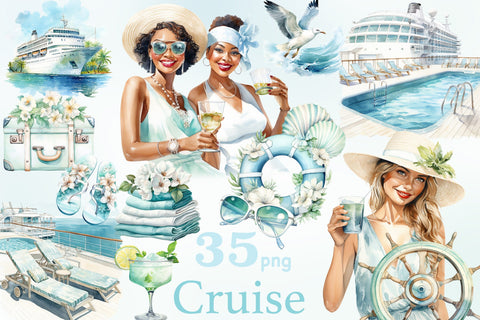 Cruise Clipart | Traveling Clipart Bundle SVG GlamArtZhanna 