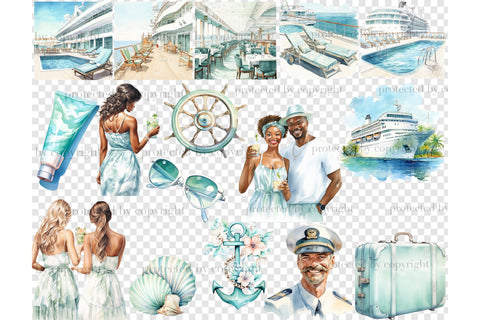 Cruise Clipart | Traveling Clipart Bundle SVG GlamArtZhanna 
