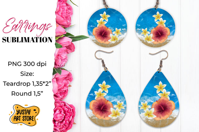 Cruise Earrings Sublimation. Teardrop and Round earrings Sublimation Yustaf Art Store 
