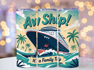 Cruise Family Trip 20oz Tumbler, Salty Summer Phrase, Cruise Ship Theme, Family Trip Quote, Tropical Coastal Illustration, Sublimation Tumbler Wrap, 20oz Tumbler Sublimation SvggirlplusArt 