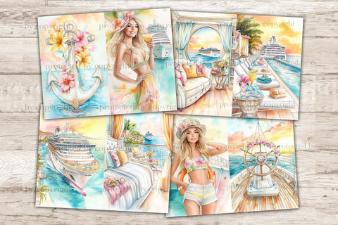 Cruise Junk Journal Pages | Voyage Collage Sheets SVG GlamArtZhanna 