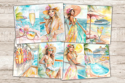 Cruise Junk Journal Pages | Voyage Collage Sheets SVG GlamArtZhanna 