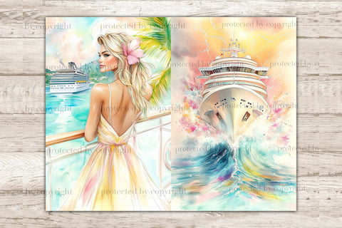 Cruise Junk Journal Pages | Voyage Collage Sheets SVG GlamArtZhanna 