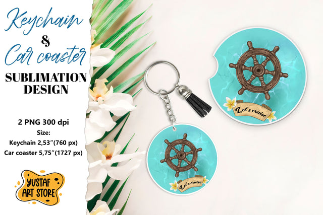 Cruise Keychain sublimation. Cruise Car coaster sublimation. Sublimation Yustaf Art Store 