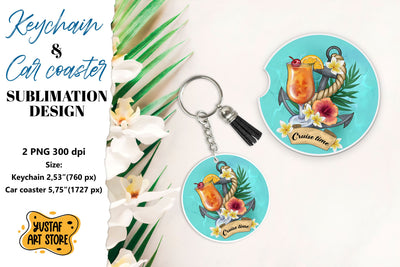 Cruise Keychain sublimation. Cruise Car coaster sublimation. Sublimation Yustaf Art Store 