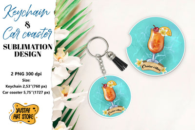 Cruise Keychain sublimation. Cruise Car coaster sublimation. Sublimation Yustaf Art Store 