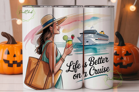 Cruise Life 20oz Tumbler Wrap Sublimation PixelChick 