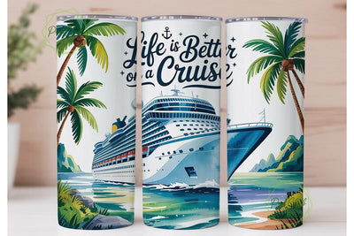 Cruise Life 20oz Tumbler Wrap Sublimation PixelChick 