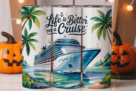 Cruise Life 20oz Tumbler Wrap Sublimation PixelChick 