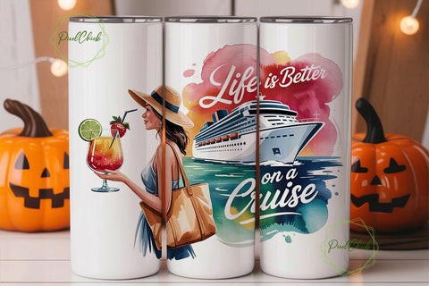 Cruise Life 20oz Tumbler Wrap Sublimation PixelChick 