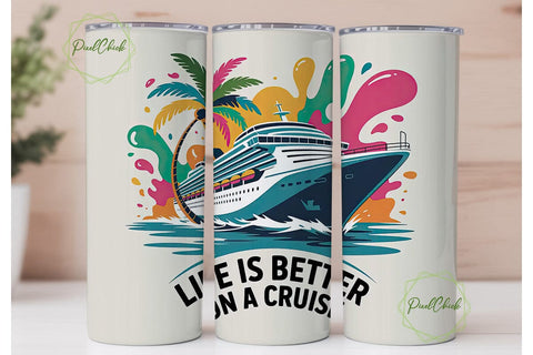 Cruise Life 20oz Tumbler Wrap Sublimation PixelChick 