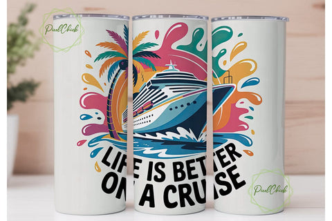 Cruise Life 20oz Tumbler Wrap Sublimation PixelChick 