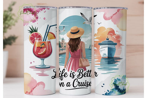Cruise Life 20oz Tumbler Wrap Sublimation PixelChick 