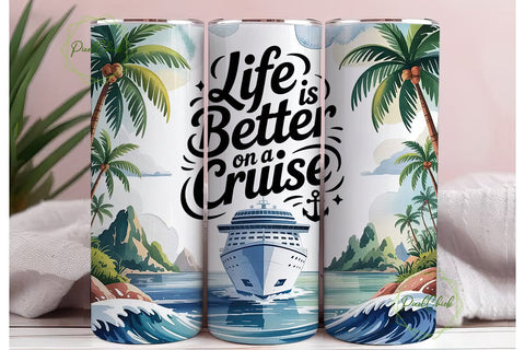 Cruise Life 20oz Tumbler Wrap Sublimation PixelChick 