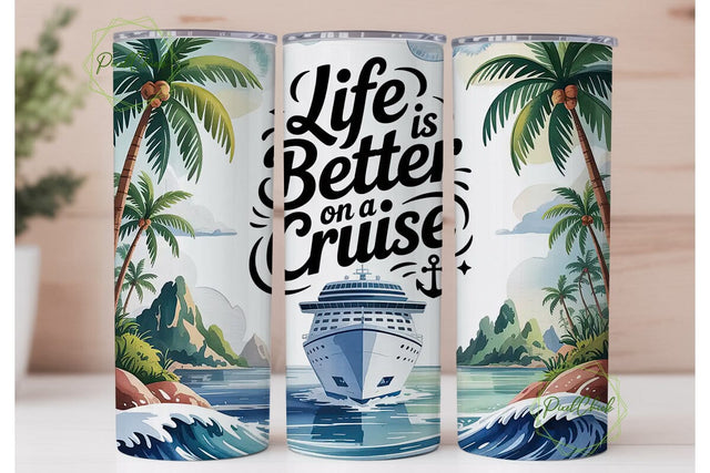 Cruise Life 20oz Tumbler Wrap Sublimation PixelChick 