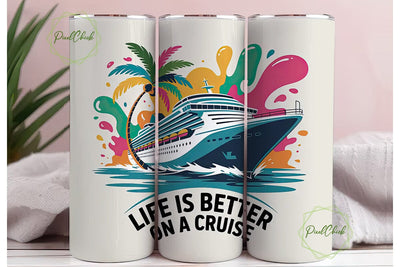 Cruise Life 20oz Tumbler Wrap Sublimation PixelChick 