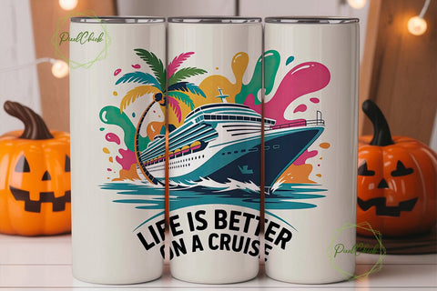 Cruise Life 20oz Tumbler Wrap Sublimation PixelChick 