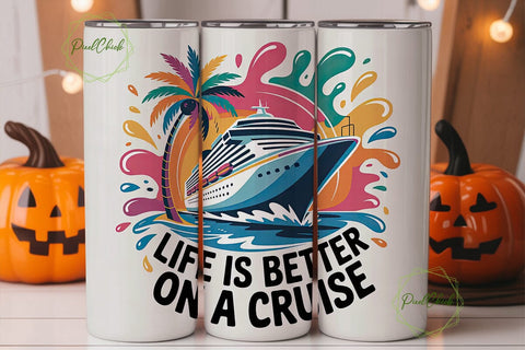 Cruise Life 20oz Tumbler Wrap Sublimation PixelChick 