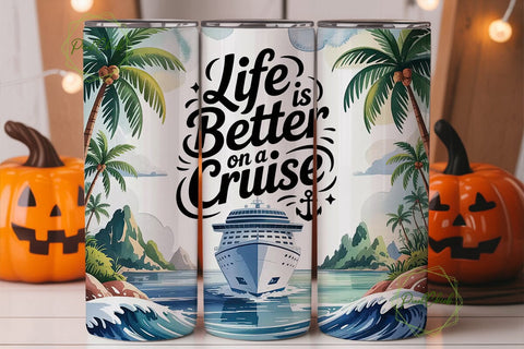 Cruise Life 20oz Tumbler Wrap Sublimation PixelChick 