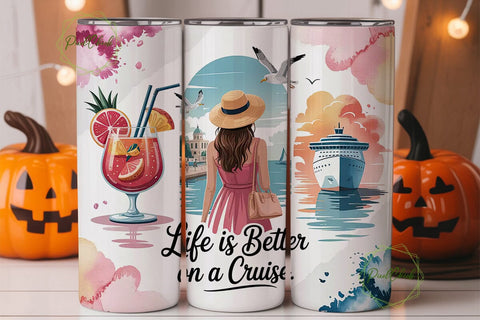 Cruise Life 20oz Tumbler Wrap Sublimation PixelChick 