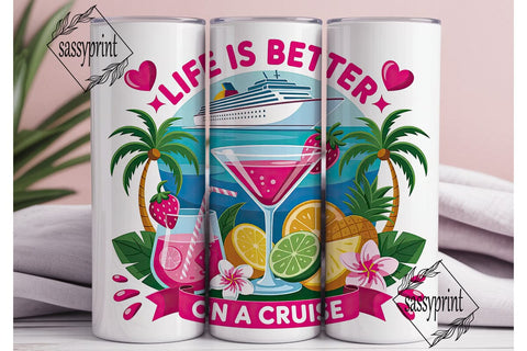 Cruise Life 20oz Tumbler Wrap Sublimation sassyprint 