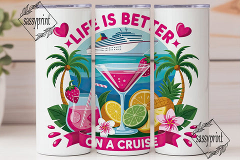 Cruise Life 20oz Tumbler Wrap Sublimation sassyprint 