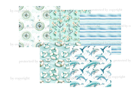 Cruise Seamless Pattern | Vacation Digital Paper Digital Pattern GlamArtZhanna 