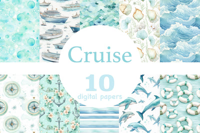Cruise Seamless Pattern | Vacation Digital Paper Digital Pattern GlamArtZhanna 