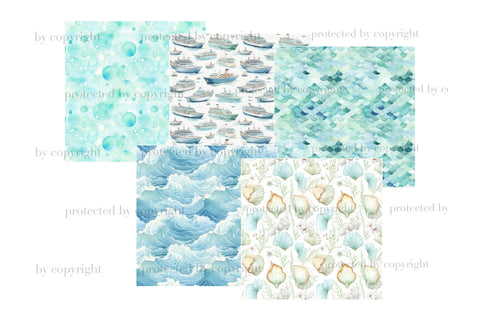 Cruise Seamless Pattern | Vacation Digital Paper Digital Pattern GlamArtZhanna 