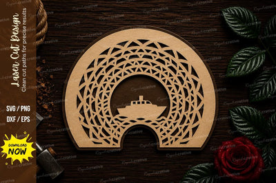 Cruise Ship Mandala Arch Laser Cut SVG File SVG Regulrcrative 