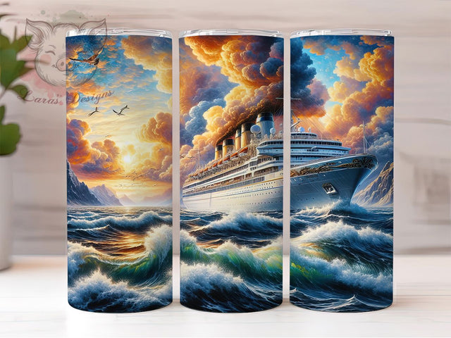 Cruise Ship Ocean Travel Tumbler, Ocean Travel Tumbler, Vacation Tumbler Wrap, 20oz Tumbler Sublimation, Nautical Tumbler Design, Digital Tumbler Wrap, Beach Cruise Tumbler Sublimation Lara' s Designs 