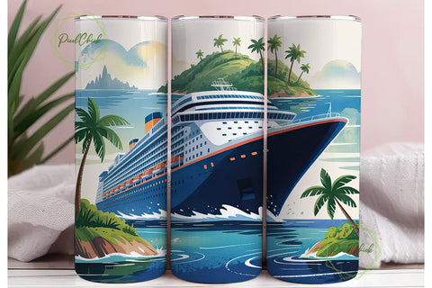 Cruise Ship Tumbler Design Sublimation PixelChick 