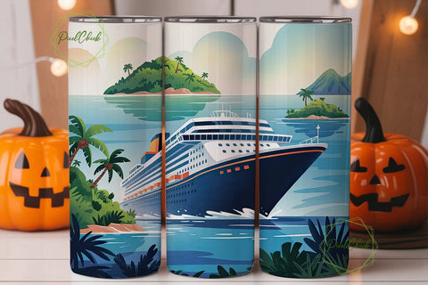 Cruise Ship Tumbler Design Sublimation PixelChick 
