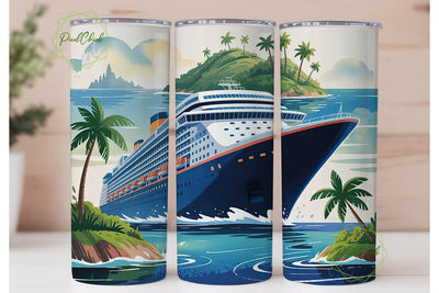 Cruise Ship Tumbler Design Sublimation PixelChick 