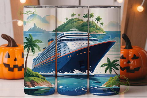 Cruise Ship Tumbler Design Sublimation PixelChick 