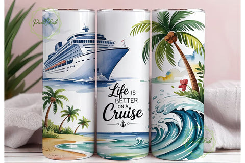 Cruise Ship Tumbler Wrap 20oz Sublimation PixelChick 