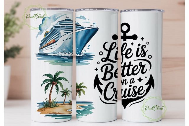 Cruise Ship Tumbler Wrap 20oz Sublimation PixelChick 