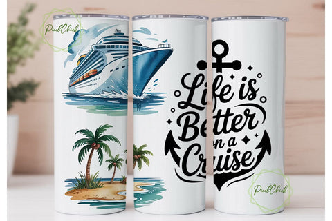 Cruise Ship Tumbler Wrap 20oz Sublimation PixelChick 