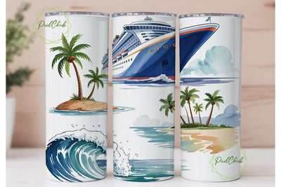 Cruise Ship Tumbler Wrap Sublimation PixelChick 