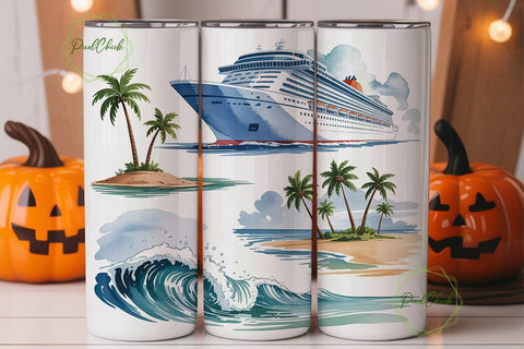 Cruise Ship Tumbler Wrap Sublimation PixelChick 