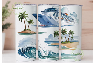 Cruise Ship Tumbler Wrap Sublimation PixelChick 